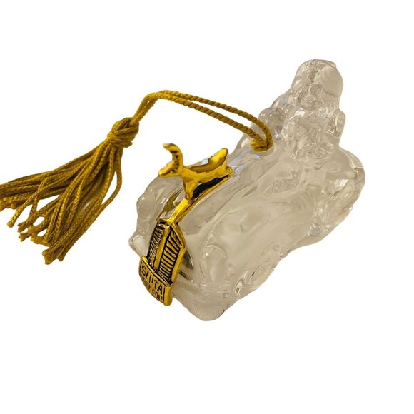 Gorham Santa’s Roadstar Full Lead Crystal Ornament Antique Gold - Picture 4 of 7